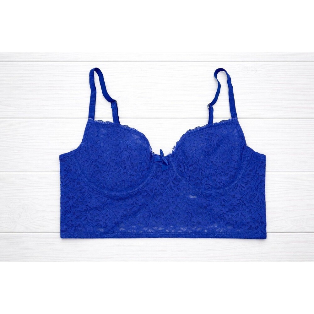 AERIE Womens' Blue Lace Bralette Bra Size 36B